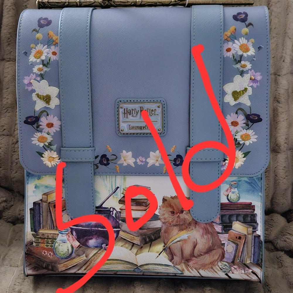 Loungefly Harry Potter Floral Blue Backpack